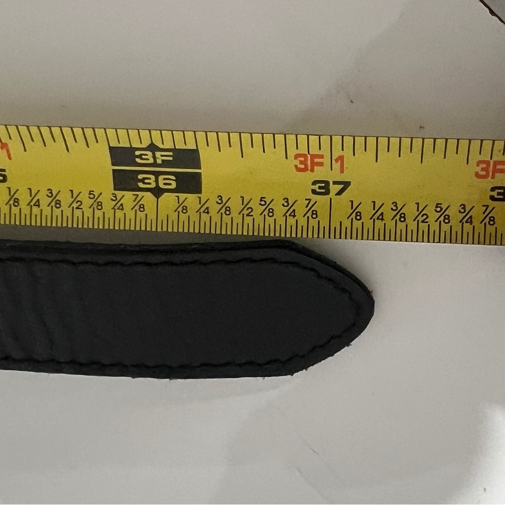 FOSSIL 1997 | Black Leather Women's Belt with Silver Buckle APPROX 37" - Picture 9 of 9